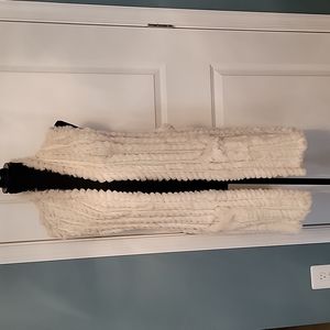 Neiman Marcus "Love Token" Rabbit Fur Ivory Vest